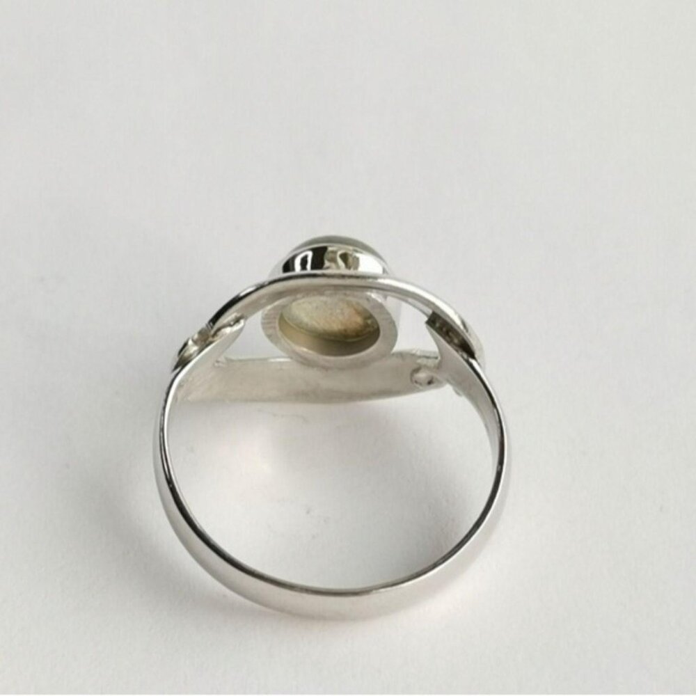 Pastel Green Labradorite Sterling Silver Ring Size 6.5 - Picture 4 of 5